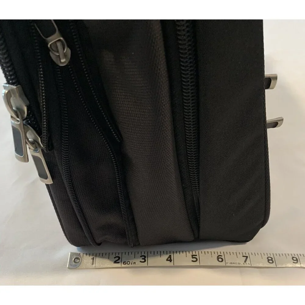 Eddie Bauer Black Nylon Laptop Bag Adjustable Strap Multiple Compartments Padded